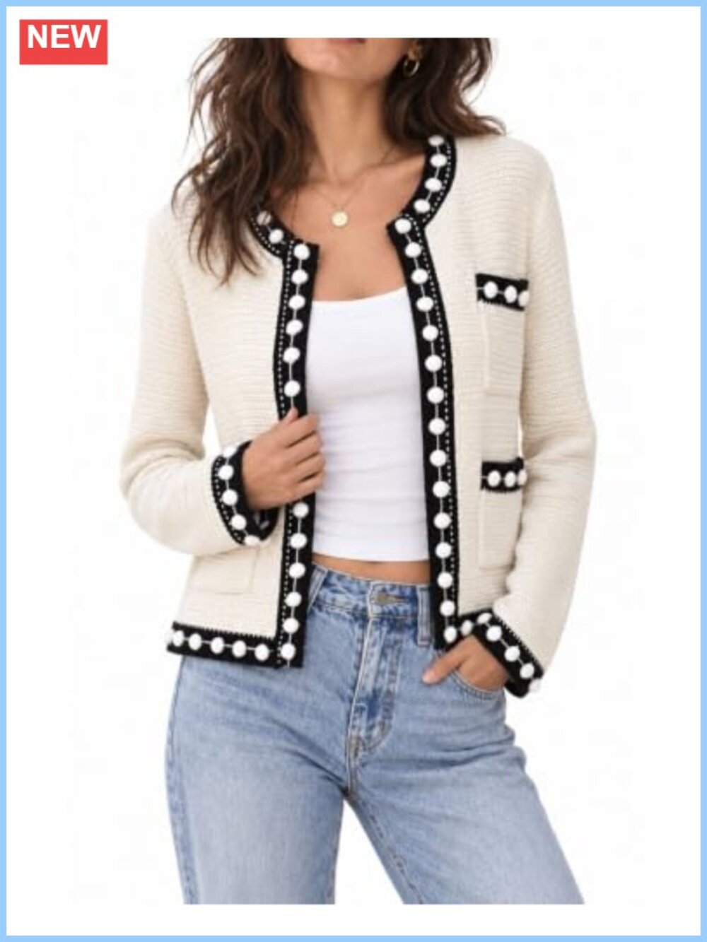 Chunky Knit Open Front Cardigan Sweater for Women Fall Outfits